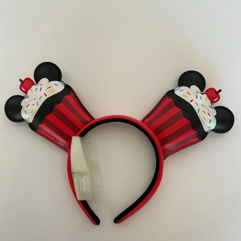 Disney Loungefly Mickey Mouse Sprinkle Cupcake Headband NWT